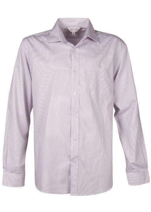 Aussie Pacific Men's Henley Long Sleeve Shirt 1900l Corporate Wear Aussie Pacific White/Purple XXS 